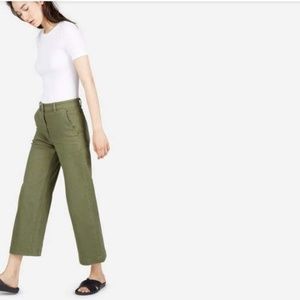 Everlane Wide Leg Crop in Surplus Green